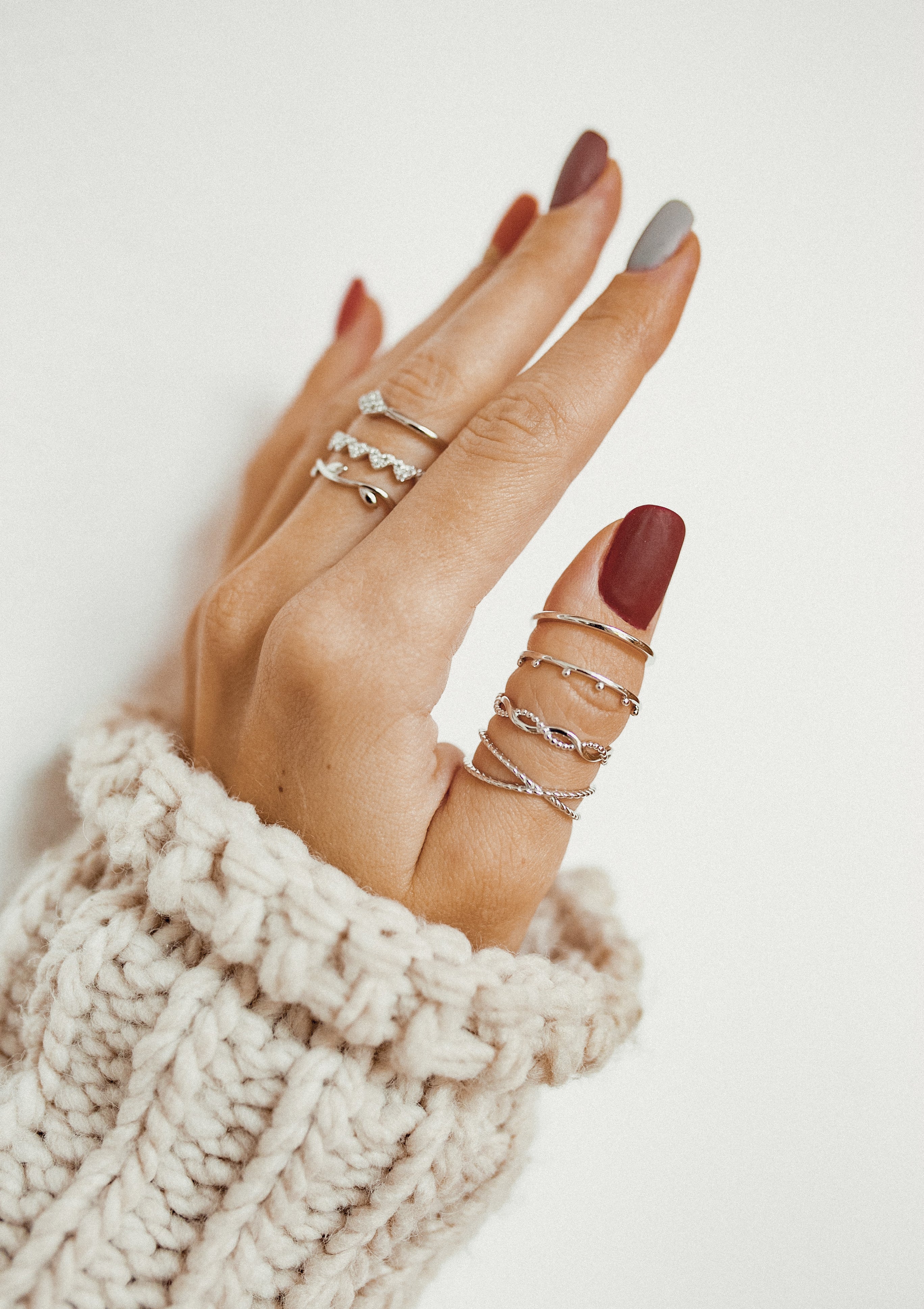 Halo Kügelchen Ring Set Sterlingsilber